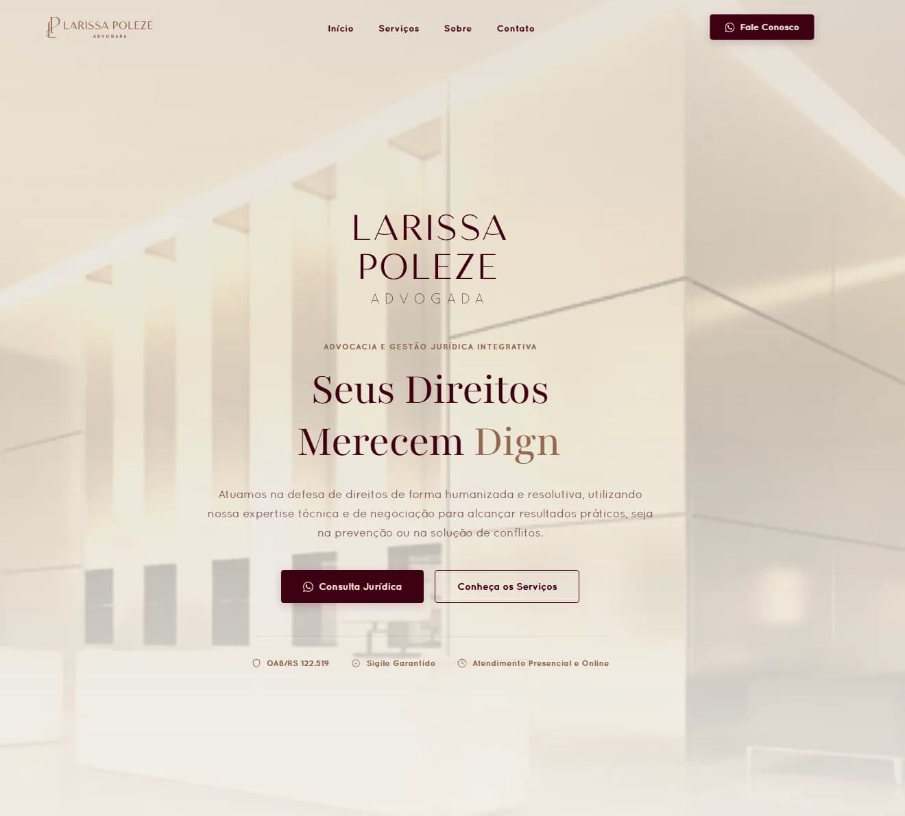 Larissa Poleze - Site de escritório de advocacia