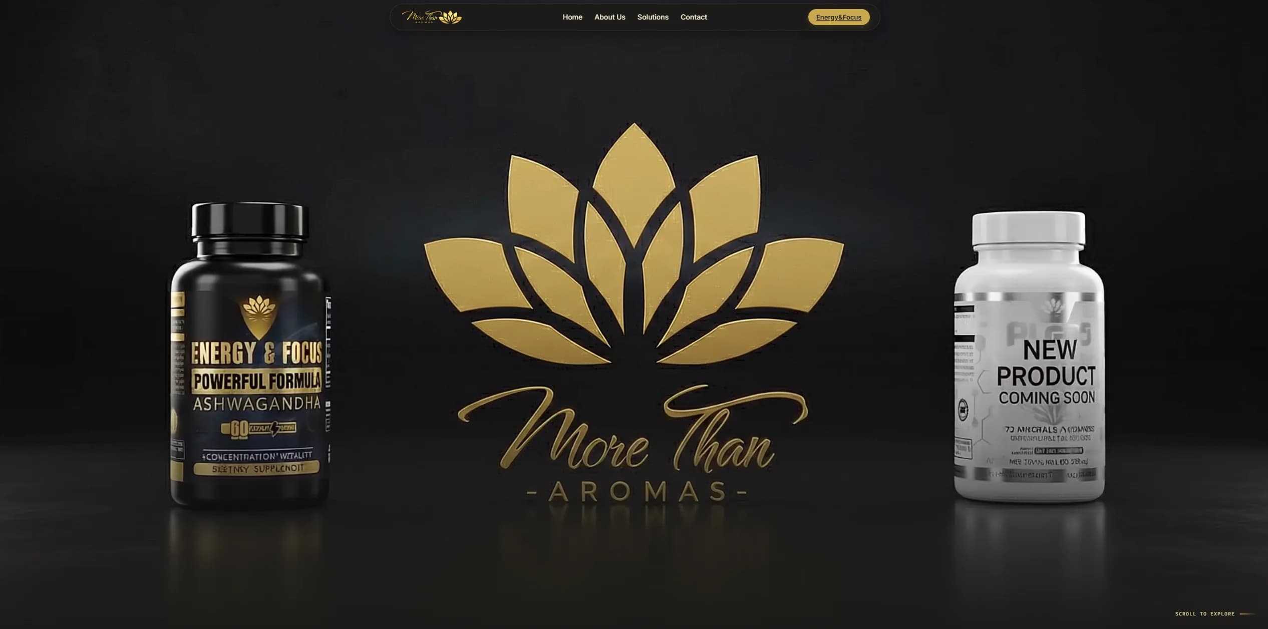 More Than Aromas - Site de marca de encapsulados com efeito de Scroll interativo